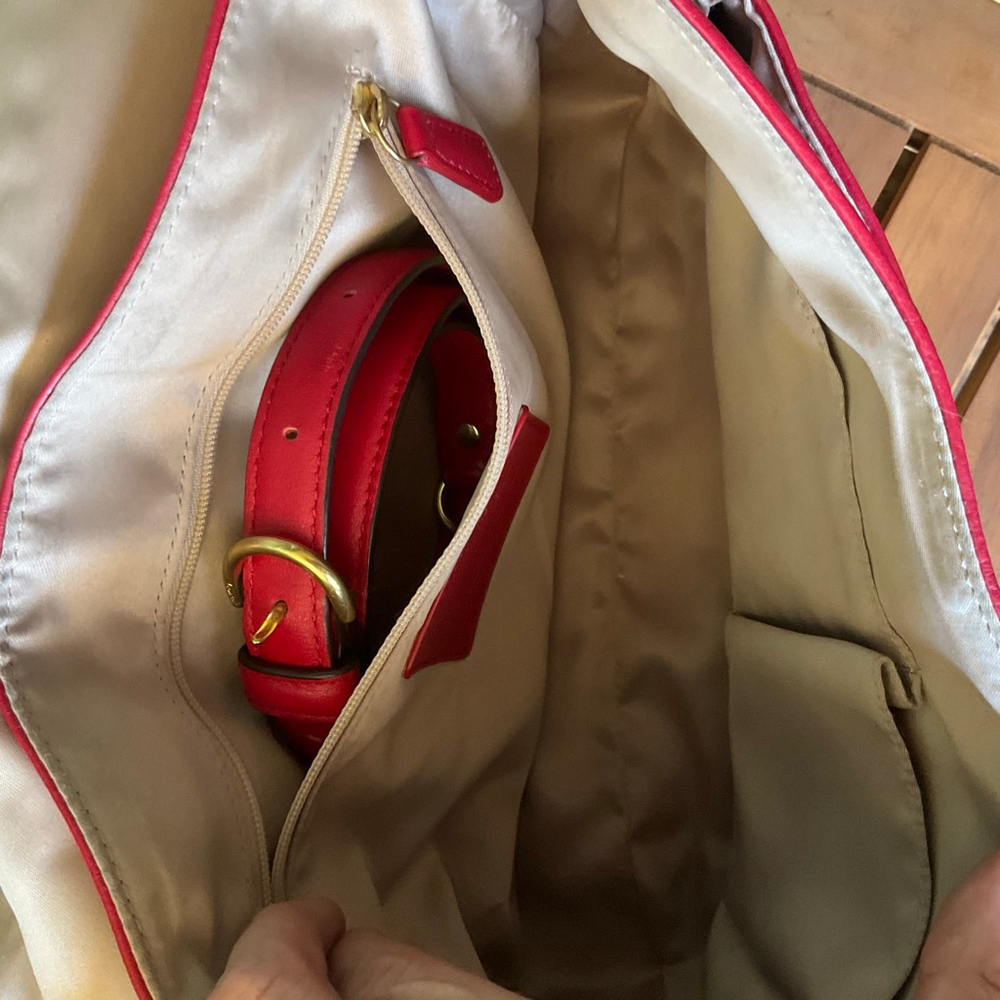 Coach TAYLOR Red Leather Shoulder Bag EUC Vintage - Picture 6 of 10